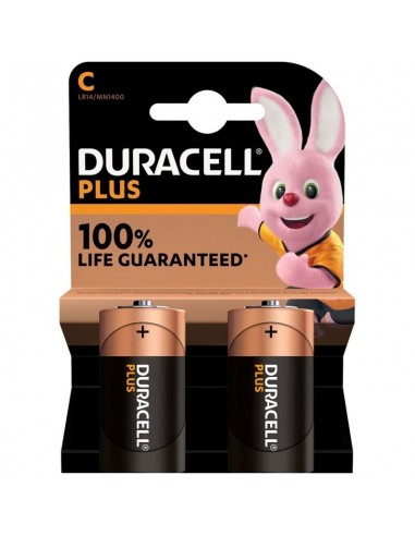 Duracell plus power battery alcalina c lr14 2 units