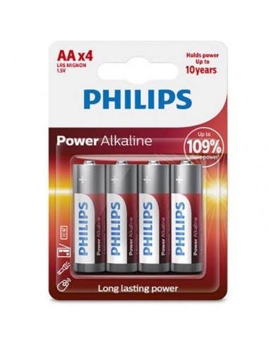 Philips power alkaline battery aa lr6 pack 4 | MySexyShop (PT)