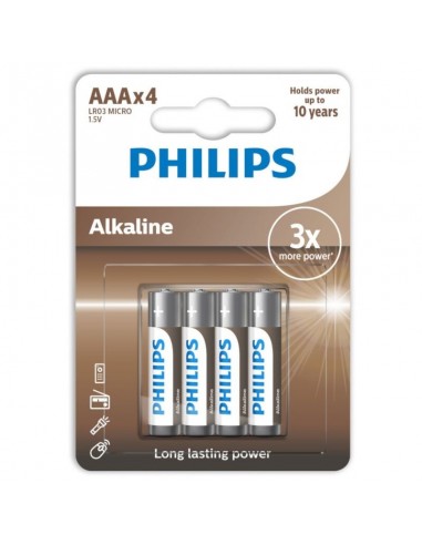 Philips alkaline battery aaa lr03 4 pack