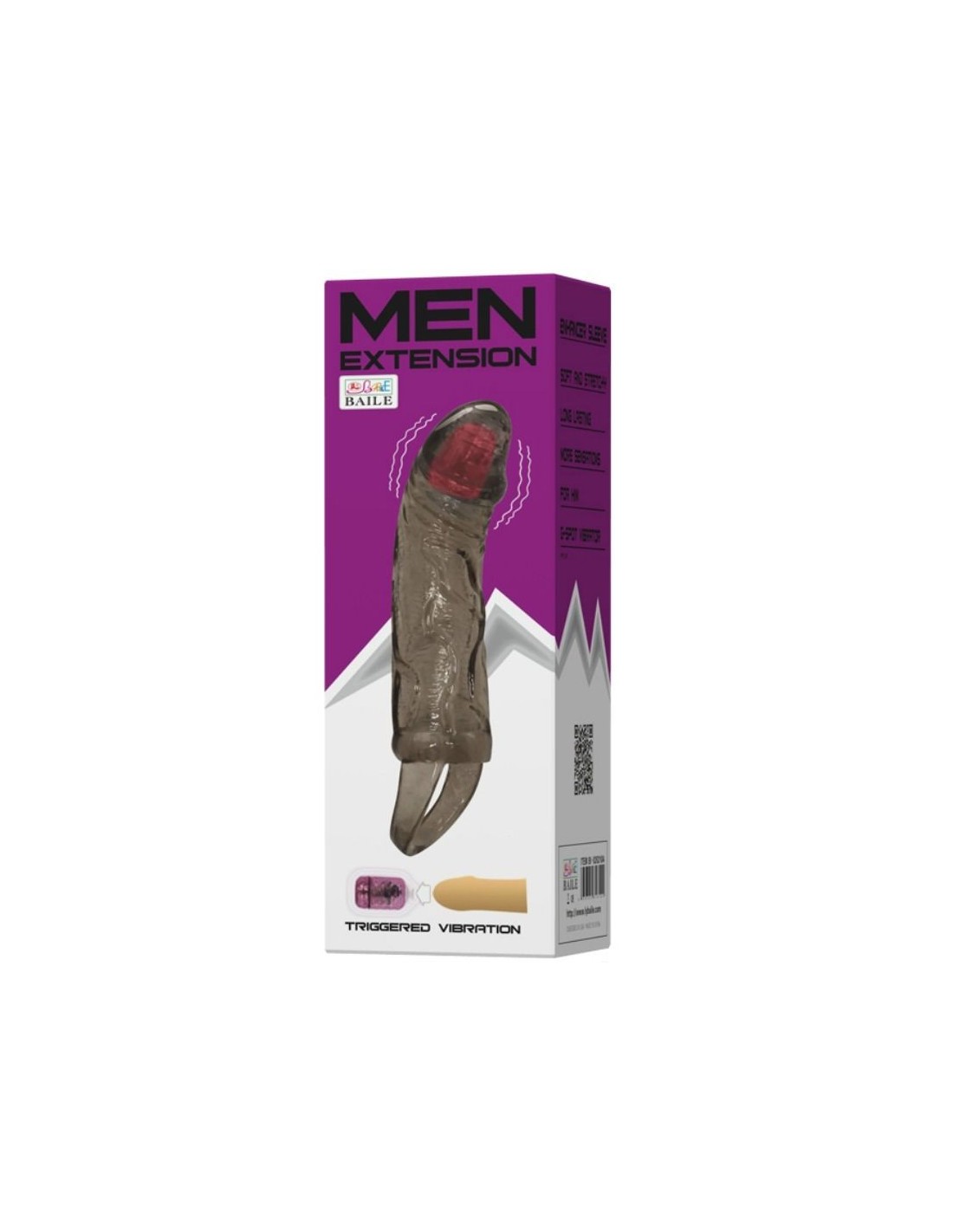 Men extension vibrating cover for penis with strap flesh 13.5 cm