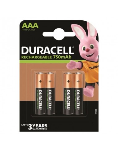 Duracell rechargeable battery hr03 aaa 750mah 4 unit