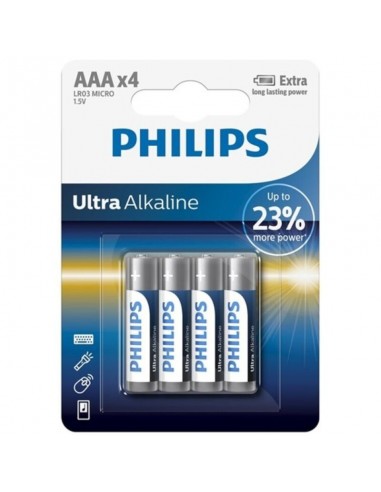 Philips ultra alkaline battery aaa lr03 4 unit - MySexyShop (ES)