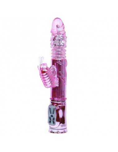 Vibrador recargable con rotacion y estimulador throbbing butterfly - MySexyShop.eu