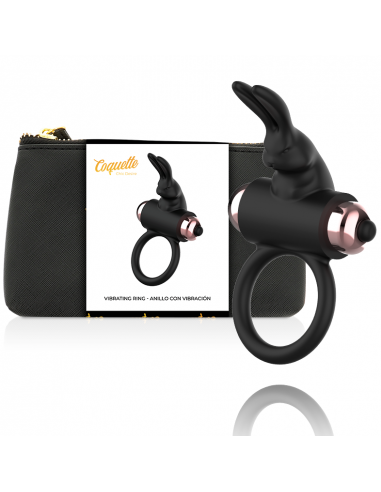 Coquette cock ring with vibrator black/ gold | MySexyShop