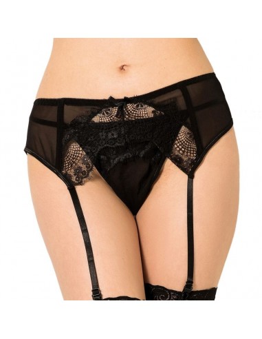 Queen lingerie lace garter belt thong s/m - MySexyShop (ES)