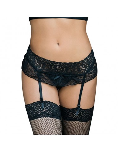 Queen lingerie floral design garter belt and thong - MySexyShop (ES)