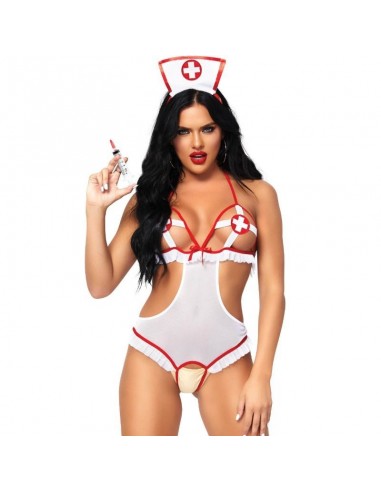 Leg Avenue Nurse Open Crothless Teddy - MySexyShop.eu