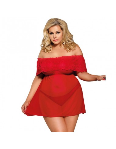Robe Courte Subblime Queen Plus + String Rouge - MySexyShop