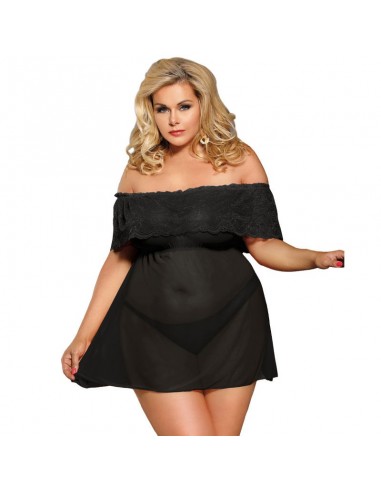 Robe Courte Subblime Queen Plus + String Noir - MySexyShop