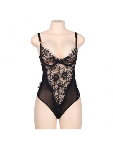 Subblime Queen Plus Floral Lace and Fringed Teddy | MySexyShop
