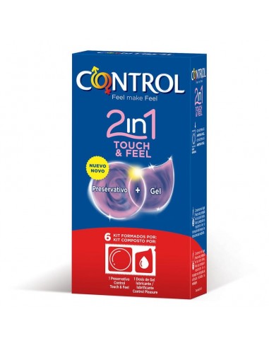 Control 2 in one touch and feel + lubricant 6 units | MySexyShop