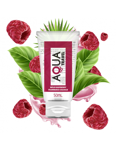 Aqua travel wild raspberry flavour waterbased lubricant 50 ml | MySexyShop (PT)