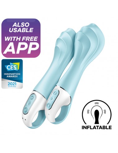 Satisfyer Air Pump Vibrator 5+ Inflatable G-Spot Vibrator App Blue - MySexyShop.eu