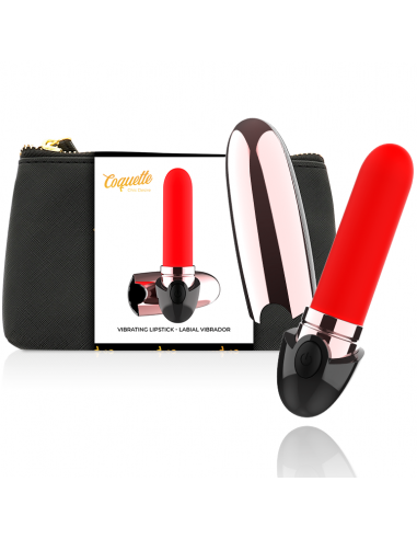 Coquette vibrator rechargeable lipstick black/ gold - MySexyShop (ES)