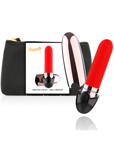 Coquette Vibrator wiederaufladbarer Lippenstift schwarz/gold - MySexyShop.eu