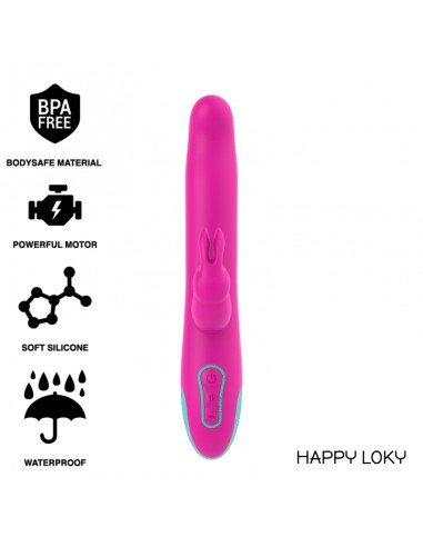 Happy Loky Pluto Rabbit Vibrator & Rotator Compatible Con Watchme Wireless Technology - MySexyShop