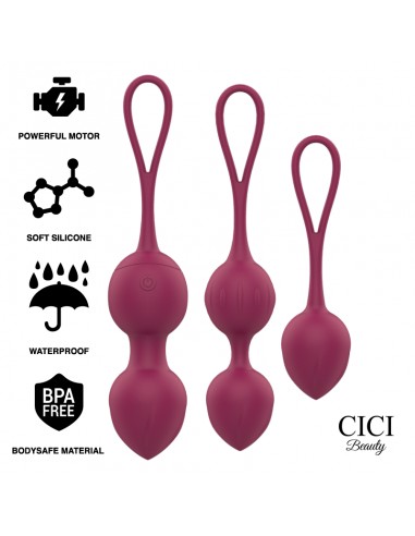 Cici Beauty Premium Silicone 3 Vibrating Kegel Beads Remote