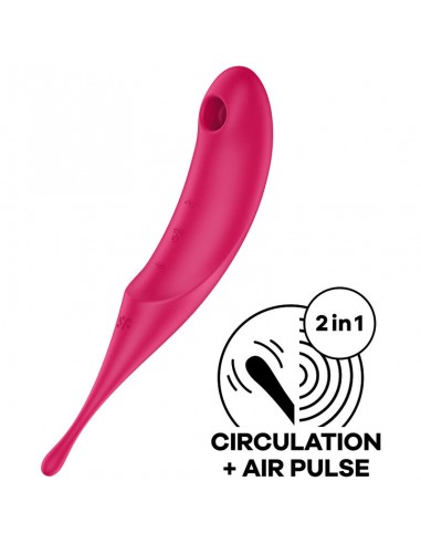 Satisfyer Twirling Pro Air Pulse Stimulator & Vibrator Red | MySexyShop (PT)