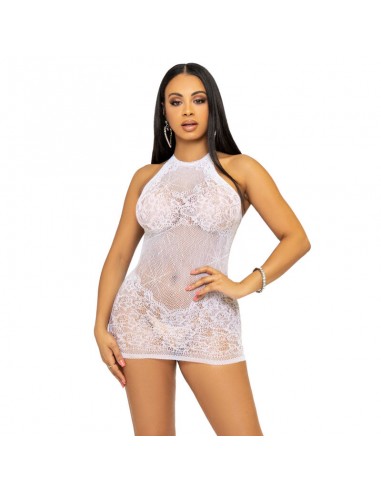 Leg Avenue Rhinestone Halter Mini Dress One Size White | MySexyShop (PT)