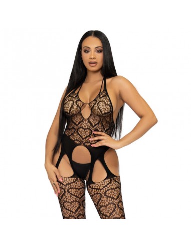 Leg Avenue Bodystocking De Red Con Tirantes Talla Única Negro - MySexyShop (ES)