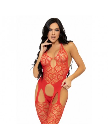 Leg Avenue Net Suspender Bodystocking One Size Red | MySexyShop (PT)