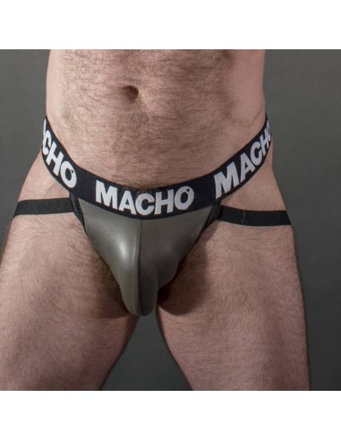 Macho Mx27gr Jock Gray Beige Leather S - MySexyShop