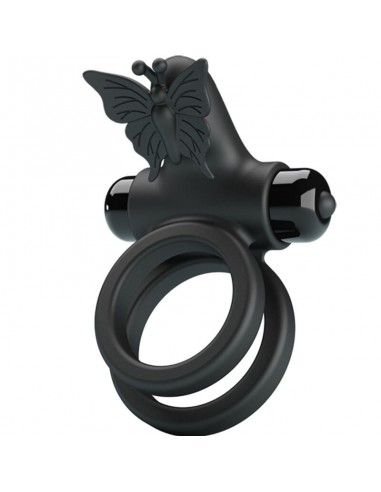 Pretty Love Double Ring Vibrator With Black Stimulator -