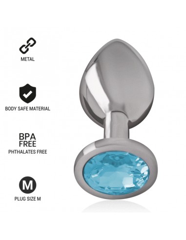 Intense Metal Aluminum Anal Plug With Blue Glass Size M - MySexyShop.eu