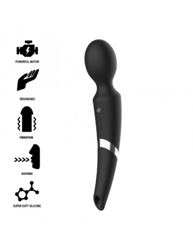 Black&Silver Beck Black Rechargeable Silicone Massager And Suctioner | MySexyShop (PT)