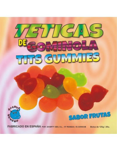 Diablo Goloso Box Of Glossy Tits Gummy Flavor Fruits 6 Colors And Flavors Made Is Spain