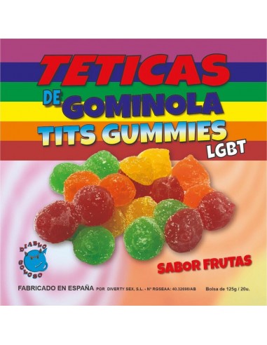 Diablo Goloso Gummy Box With Sugar Tits Flavor Fruits 6 Colors And Flavors Lgbt Made Is Spain