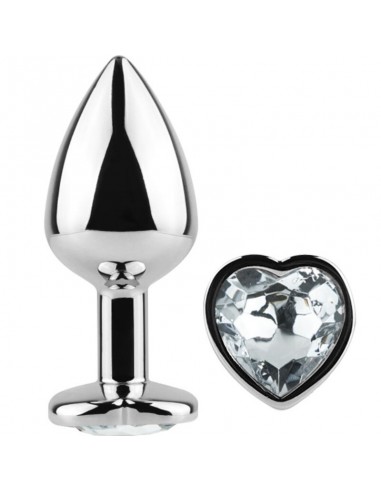 Secret Play Metal Butt Plug Clear Crystal Heart Small Size 7 Cm | MySexyShop (PT)