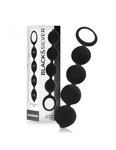 Black&Silver Lennon Silicone Anal Beads 15 Cm - MySexyShop.eu