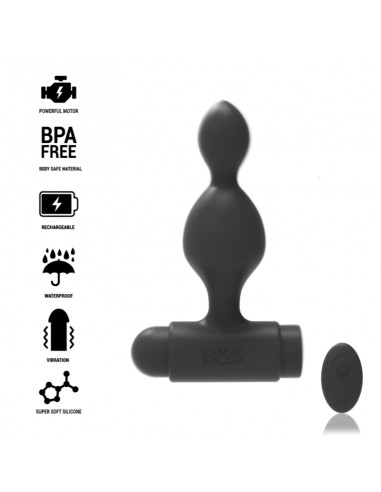 Black&Silver Tucker Petit Anal Plug Silicone Remote Control -