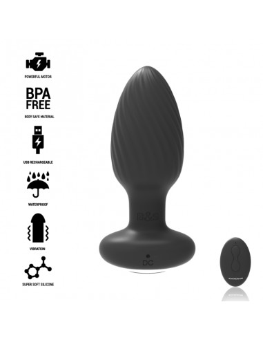 Black&Silver Wells Anal Plug Silicone Remote Control | MySexyShop (PT)