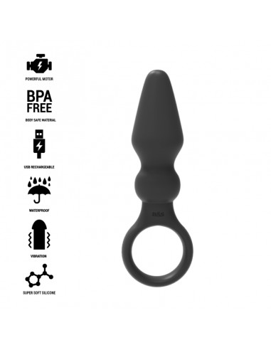 Black&Silver Ozzy Potente Plug Anal Silicona - MySexyShop (ES)