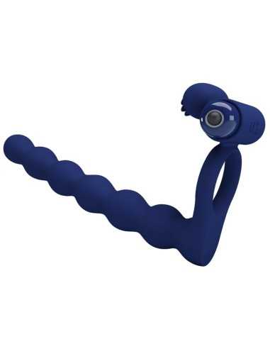 Pretty Love Ajmal Vibrating Ring With Plug Blue