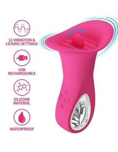 Pretty Love Clyde Oral Vibrator Vibrating Tongue 12 Vibrations Pink