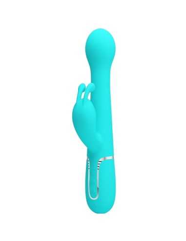 Pretty Love Dejon Rabbit Vibrator 3 In 1 Multifunction Aqua Green