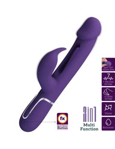 Pretty Love Kampas Rabbit 3 In 1 Multifunction Vibrator With Tongue Violet