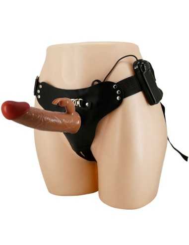 Pretty Love Marion Harness Universal Briefs With Vibration Dildo 19 Cm Brown