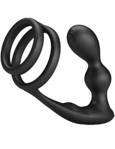 Pretty Love Marshall Penis Ring With Vibratory Anal Plug With Remote Control