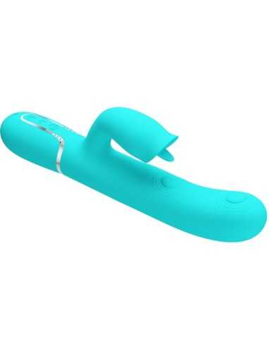 Pretty Love Rabbit Vibrator With Licking Aqua Green