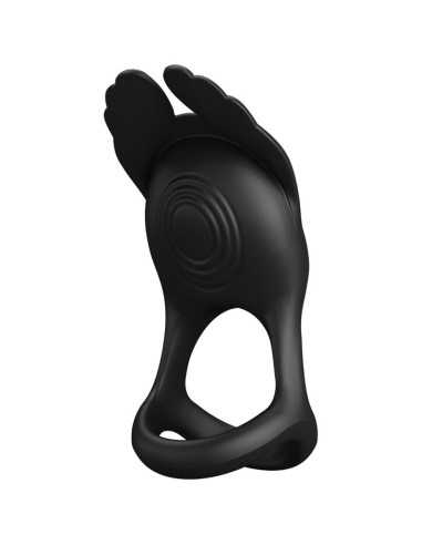 Pretty Love Silas Vibrant Penis Ring 7 Vibrations Black Silicone