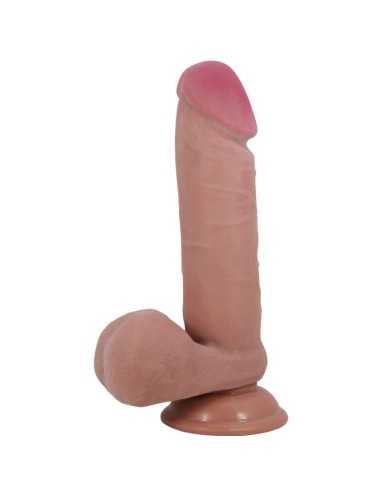 Pretty Love Sliding Skin Series Realistic Dildo With Sliding Skin Suction Cup Brown 20.5 Cm