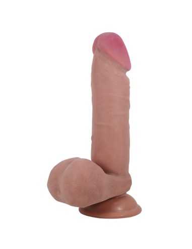 Pretty Love Sliding Skin Series Realistic Dildo With Sliding Skin Suction Cup Flesh 20.5 Cm