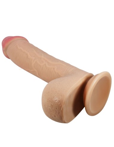 Pretty Love Sliding Skin Series Realistic Dildo With Sliding Skin Suction Cup Flesh 23.4 Cm