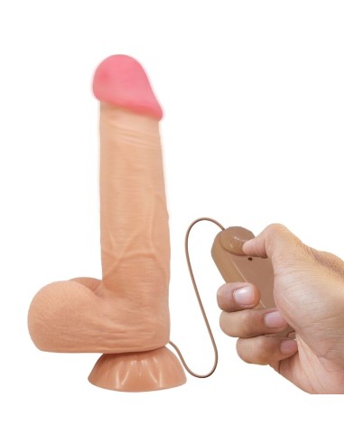 Pretty Love Sliding Skin Series Realistic Dildo With Sliding Skin Suction Cup Remote Control Flesh 21.8 Cm