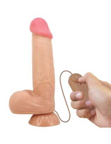 Pretty Love Sliding Skin Series Realistic Dildo With Sliding Skin Suction Cup Remote Control Flesh 21.8 Cm