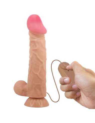 Pretty Love Sliding Skin Series Realistic Dildo With Sliding Skin Suction Cup Remote Control Flesh 24 Cm